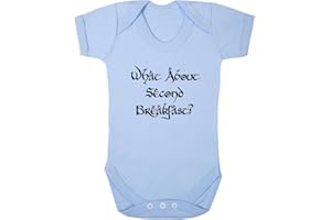MIAMMO What about second breakfast greedy hobbit quote baby grow vest