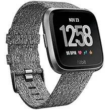 Fitbit Unisex Versa Special Edition Health and Fitness Smartwatch, Onesize (Charcoal)