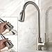 Price comparison product image VAPSINT Modern Stainless Steel Single Lever One Hole Brushed Nickel Pull Down Sprayer Pull Out Kitchen Taps, Monobloc Brushed Steel Bar Sink Mixer Taps