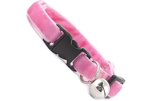 COOL CAT COLLARS Large Breed Cat Collar | Candy Pink Double Velvet | Removable Bell | UK Made | Safety Release Buckle | Ragdoll | Maine Coon