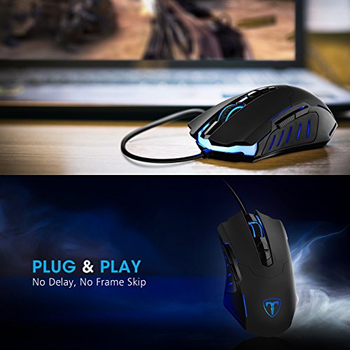 PICTEK Rat  n Gaming  Nueva Vision  7200DPI LED Ratones Gaming  Cableado Computadora Raton Gaming Programable Guay LED  5 dpi Ajustable  Raton Juegos  1200 2400 3500 5500 7200  para Jugadores