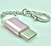 Produktbild Interesting® Aluminium MicroUSB Buchse auf USB 3.1 Typ C Stecker Konverter USB-C OTG Datenadapter Konverter Schlüsselbund