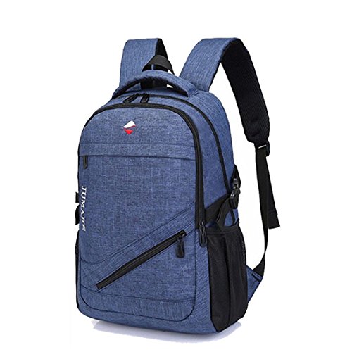 Maod Leinwand Freizeit Schulrucksack Jungen Rucksack schule daypack Laptoprucks  cke 15 Zoll Schultasche laptop backpack  Blau 