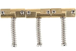MUSICLILY Wilkinson WTB 10,8mm Vintage Kompensowane Tele Mosiężne Siodełka Mostka do Gitary Elektrycznej Fender Telecaster, Złoty (3 szt.)