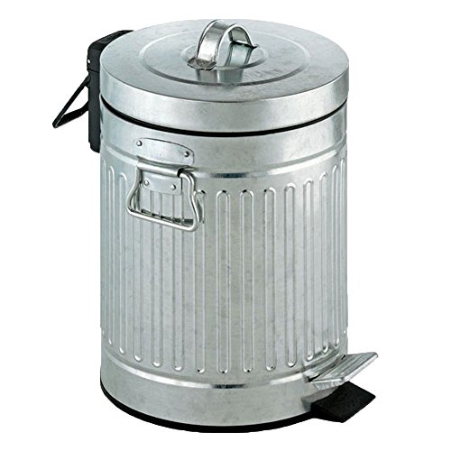 Wenko 18691100 Pedal bin New York Easy Close Soft Closing Mechanism, Sheet Metal Look, Capacity 3 L, Metal Other, 17 x 27 x 17 cm, Matt