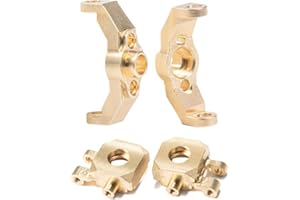 ZLIT Blocs de phalanges en laiton pour voiture télécommandée, moyeux C + phalanges de direction pour Traxxas TRX4M 1/18 TRX4M (jaune)