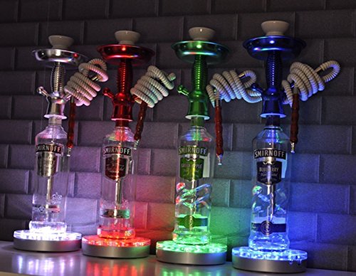 Kitosun Shisha LED Untersetzer Base Lights Effekt Licht für Wasserpfeife 15CM Durchmesser, 3.5CM hoch, 19pcs Mehrfarben LED-Lichter, nachladbar, ferngesteuert - 8