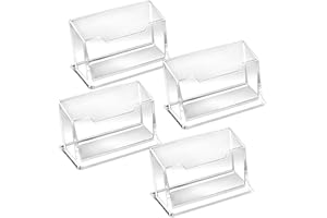 Dtoterul Visitenkartenhalter 4 Stück Visitenkartenständer Cryl Visitenkarten Aufsteller Visitenkarte Tischständer Visitenkarten Aufsteller Transparent Kartenhalter für Ausstellung Zuhause Büro