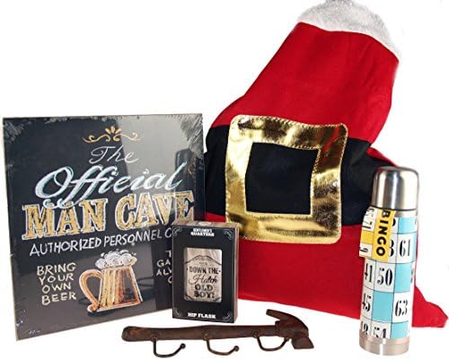 Dad / Grandad Gift Set - With Hip Flask, Thermos, Man Cave Picture - Fathers Day