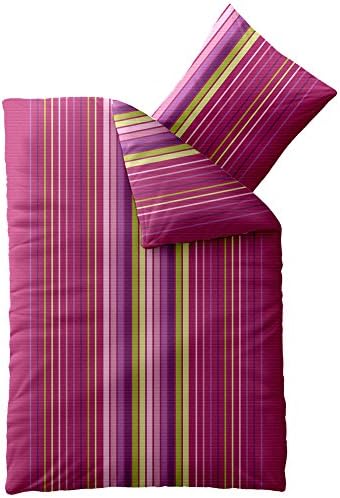 Duvet Cover 100% Cotton Seersucker Brand Quality | Celin ATEX Enjoy Design Janina Purple Pink Purple, 100 % Cotton, Green, 155 x 220 cm / 1x 80 x 80 cm