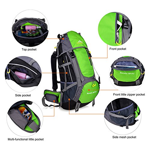 Vbiger 55L Leicht Wasserdicht Trekkingrucksack Wanderrucksack Taktische Rucksack Trekkingrucksäcke für Reisen Wandern und Bergsteigen - 6