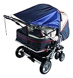 Sunnybaby 19270 Markise für Zwillingskinderwagen UPF 50+, marine - 2