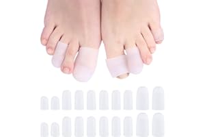 KISSRAL Fodlon 20 Pièces Capuchons d'orteils, Tube de Coussin d'Orteil Gel Protecteurs Orteils Orteil Silicone pour Coussins Cors, Cloques, Callosités