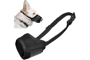 TEOZBLU Bozales de Boca de Perro Transpirable de Malla de Nylon, Grandes Previene Mordidas, Ladridos y Que Mastiquen, Bozal Lazo Ajustable