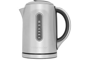 RIVIERA & BAR riviera&bar, Bouilloire Inox TR 1,5L MILA, Puissance 2200W, Température Réglable 50,100°C, Écran LCD, Maintien au Chaud, Sécurité Surchauffe, Socle Pivotant, BBT570