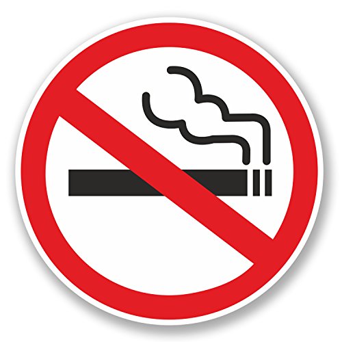 2 pegatinas de vinilo con señal de prohibido fumar de 10 cm, como se muestra, 10  cm x 10  cm