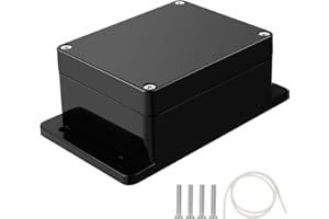 Therlan Junction Box Black Waterproof Junction Box IP65 ABS Housing Electronic Junction Box Distribution Box Surface-Mounted Black Distribution Box Outdoor Waterproof Junction Box Black 115 x 90 x 55
