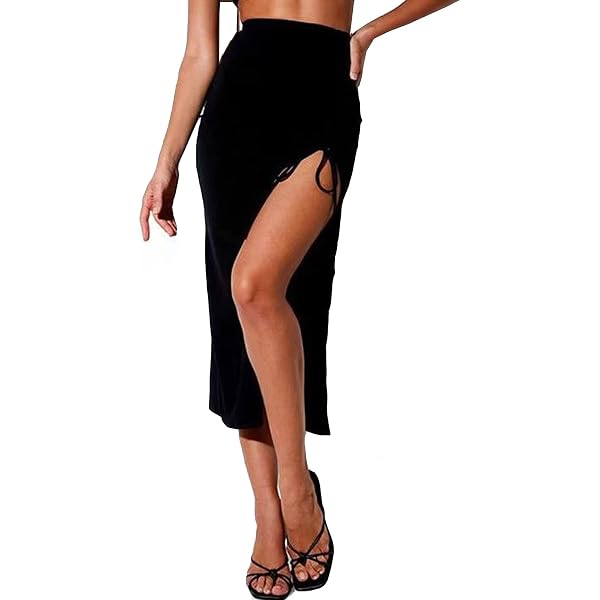 Gonna Lunga Aderente A Vita Alta Con Spacco Laterale – Maxi Gonna Tinta Unita In Poliestere, Elegante E Confortevole