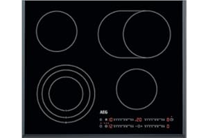 AEG HK654070FB Autarkes Kochfeld/Strahlenbeheizt/Slider-Bedienung / 60 cm/Facetten-Design / 4 Kochzonen/Bräterzone/Kindersicherung