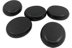 SUN & SIA SOURCE OF YOUR NATURAL BEAUTY Sun & Sia ZENC11 Pierre de Lave Basalte pour Massage aux Pierres Chaudes, Noir, 6 cm x 5 cm, Lot de 5