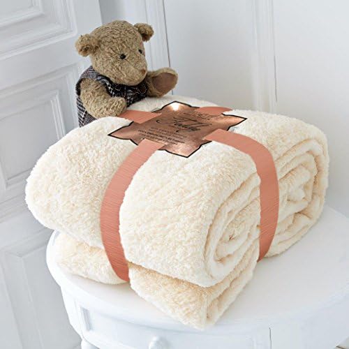 Warm Super Soft Luxury Single Double King Teddy Bear Fur Fleece Throw Sofa Bed Blanket All Colours By Dreams Gate (Cream, Single (130cm x 180cm))