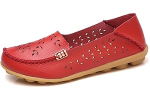 JeathFea Zapatos De MocasíN De Cabeza Redonda Informales para Mujer CóModos Mocasines De Cuero Transpirables Caminar Enfermera Transpirable Moda De ConduccióN Zapatos Suaves