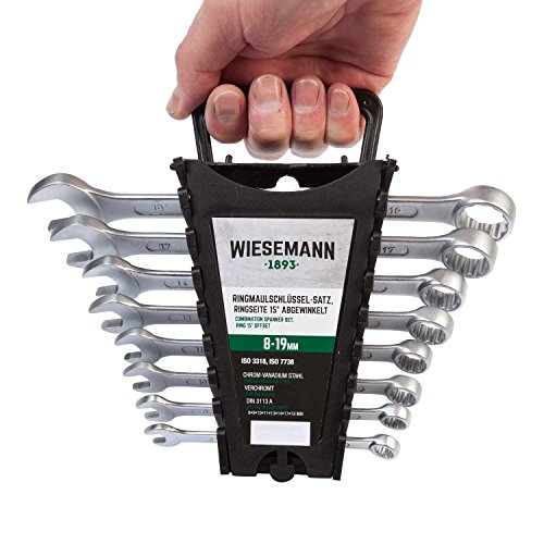 Ring-Maulschlüssel Set 8tlg. 8-19mm | WIESEMANN 80201 | Schraubenschlüssel Satz im Werkzeug Halter - 2