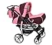 3-in-1 Travel System incl. Baby Pram with Swivel Wheels, Car Seat, Pushchair & Accessories, Dark Red & Pink