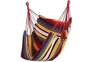RITOEASYSPORTS Fotel Hamakowy Fotel Bujany, Płótno Superior Comfort Patio Trawnik Wiszące Krzesło Hamak Huśtawka do Wewnątrz na Zewnątrz