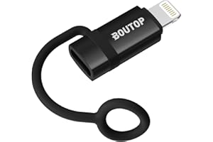 BOUTOP [Apple MFi Certified 36W USB C to Lightning Adapter for Fast Charging, USB C Female to Lightning Male Adapter for iPhone 14 13 12 11 Pro Max, iPad pro/Air [Black], Not for Audio/OTG