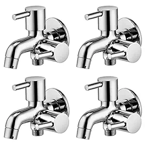 Drizzle Flora 2 in 1 Bib Cock Brass, Bathroom Tap, Quarter Turn, Foam Flow (Pack of 4 Pieces)