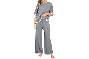 MJGkhiy Tuta Maglia Donna Completa Elastico 2 Pezzi Corta Maglietta E Pantaloncini Tute Donna Completa Offerta Morbida Tuta Da Casa Eleganti Outfit Completo Leggera Tute Donna Completa Estate