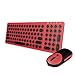 Produktbild WASD Wireless Keyboard und Maus Combo, Ultra-Thin Mute Ergonomische Schokolade Keycaps Tastatur + 1600DPI Geräuschlose Cordless Mouse für PC-Desktop-Laptop (Farbe : Red)