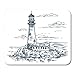 Produktbild AOCCK Gaming Mauspads, Gaming Mouse Pad Lighthouse on Rocks Sketch Warehouse Building or Keeper House Island 11.8"x 9.8" Decor Office Nonslip Rubber Backing Mousepad Mouse Mat