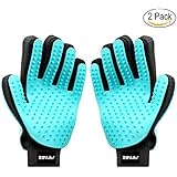 2-in-1Fellpflege-Handschuh, Hunde-/Katzenhaar-Entferner für langes oder kurzes Fell, Zellar-Verbesserung, alternatives Massage-Werkzeuge für Hund und Katze, 2er-Pack