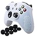 Produktbild YoRHa Studded Silikon Hülle Abdeckungs Haut Kasten für Microsoft Xbox One X & Xbox One S Controller [Nach Modell 8.2016] x 1 (Weiß) Mit Pro aufsätze thumb grips x 8
