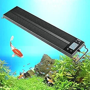 AMZBD LED Aquarium Light, Fish Tank Light with Extendable Bracket, Waterproof Full-Spectrum LED Light for Freshwater Plants Aquarium Tank (18-24 in)