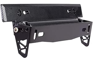 Aiuphing Porta matriculas para Coches, Soporte matricula Coche de Carreras Ajustable ABS, Ocultar matricula Coche universales de Fibra de Carbono, Accesorios de modificación DIY