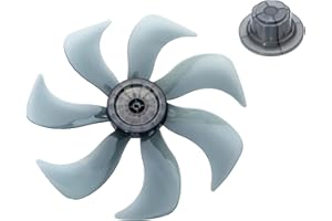 MSemis 14Zoll 15Zoll Universal Kunststoff Lüfterflügel 5/7 Blätter Rotorblatt Platik Ventilatorblatt Ersatzteile für Standventilator Tischfan Grau E 14 Inch