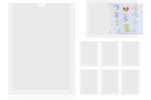 ‎LHBWHIZ Lhbwhiz 6 Stück A4 Selbstklebend Visitenkarten Taschen,Selbstklebetaschen transparent Etiketten Info-Rahmen,für Dokumente,Flyer,Karten etc(Transparente,23 * 32cm)