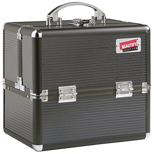 Beautify Professional Elegant Small Black Aluminium Beauty Cosmetics & Make Up Case