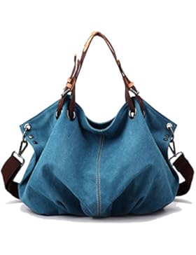 witery Damen Große Kapazität Wasserdicht Vintage Canvas Tote Handtasche Schultertasche