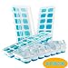 Produktbild Eiswürfelform mit Deckel, BPA-frei, Silikon, leicht zu lösen, ideal für Gefrierschrank, Babynahrung, Wasser, Whiskey, Cocktail und andere Getränke, 4 Stück blau