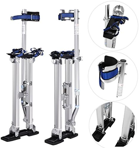 Adjustable Aluminium Drywall Stilts,for Builder Decorator Painting Plastering Taping 24"-40"(60-100cm) Silver