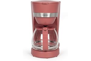 Livoo - cafetière électrique DOD200C - 12 tasses, capacité 1,25L, 750W, filtre réutilisable, maintien chaud, Rouge Chili
