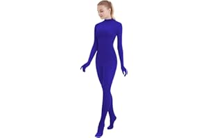SUPRNOWA Full Body Unitard Turtleneck Spandex Footed/Footless Long Sleeve Unisex