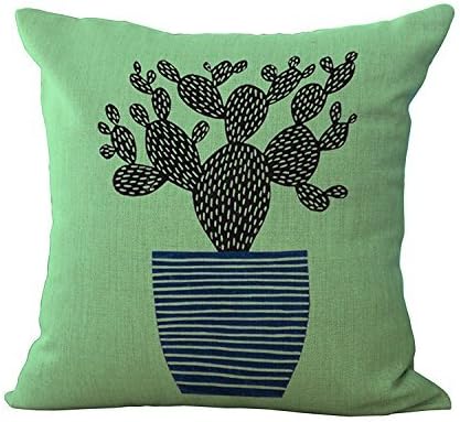 Vintage Solf Cactus Cotton Linen Pillow Case Cushion Cover Sofa Furniture Decor