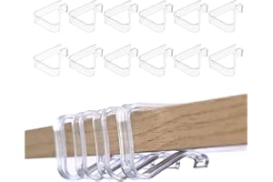 AEIOPRS 12 Pcs Pince à Nappe Plastique Transparente pour Table Pince à Couverture de Table pour Épaisseur 1.7-3.5cm Idéal pour Noël Fête Mariage Intérieur/Extérieur
