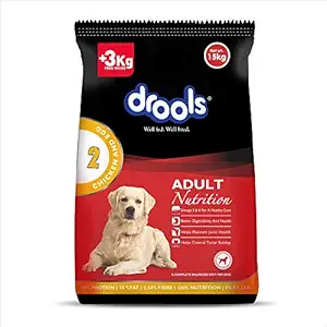 Drools Chicken and Egg Adult Dog Food, 15kg (3kg Extra Free Inside Stock)