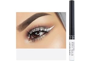 Matte Liquid Eyeliner, NACGUO Matte Colorful Liquid Eyeliner Pencil Pigmented Waterproof Smudgeproof Long Lasting Gel Eye Liner Halloween Makeup Gift Kit for Women (01# White)